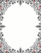Ornate Coral Floral Scrollwork Frame Rug