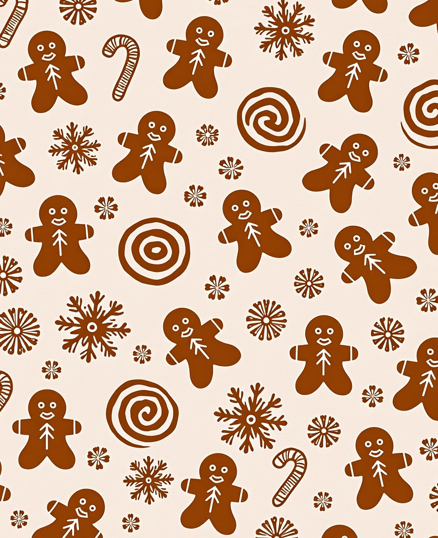 Brown Gingerbread Snowflake Candy Swirls Rug