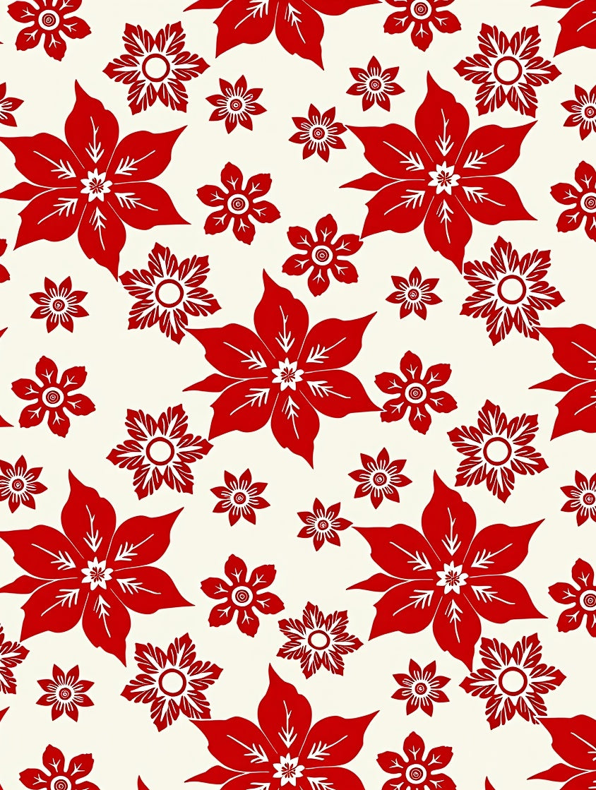 Bold Red Floral Arrangement SeamlessRug Rug