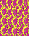Vibrant Magenta Yellow Organic Flow Rug