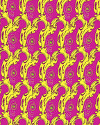 Vibrant Magenta Yellow Organic Flow Rug