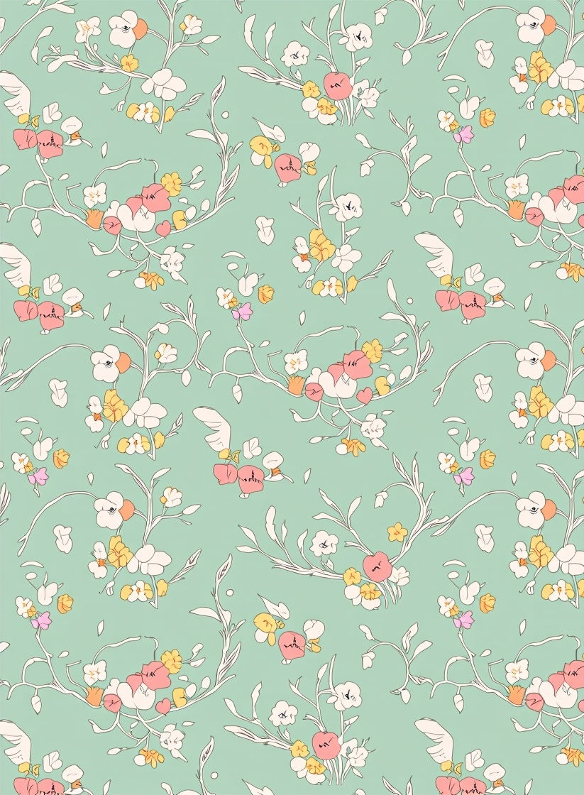 Pastel Blossom Branch With Delicate Flowers Rug