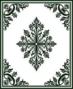 Classic Black Floral Medallion Accent Rug