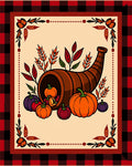 Harvest Cornucopia Autumn Pumpkins Foliage Rug