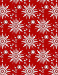Crimson White Exploding Starburst Arrangement Rug