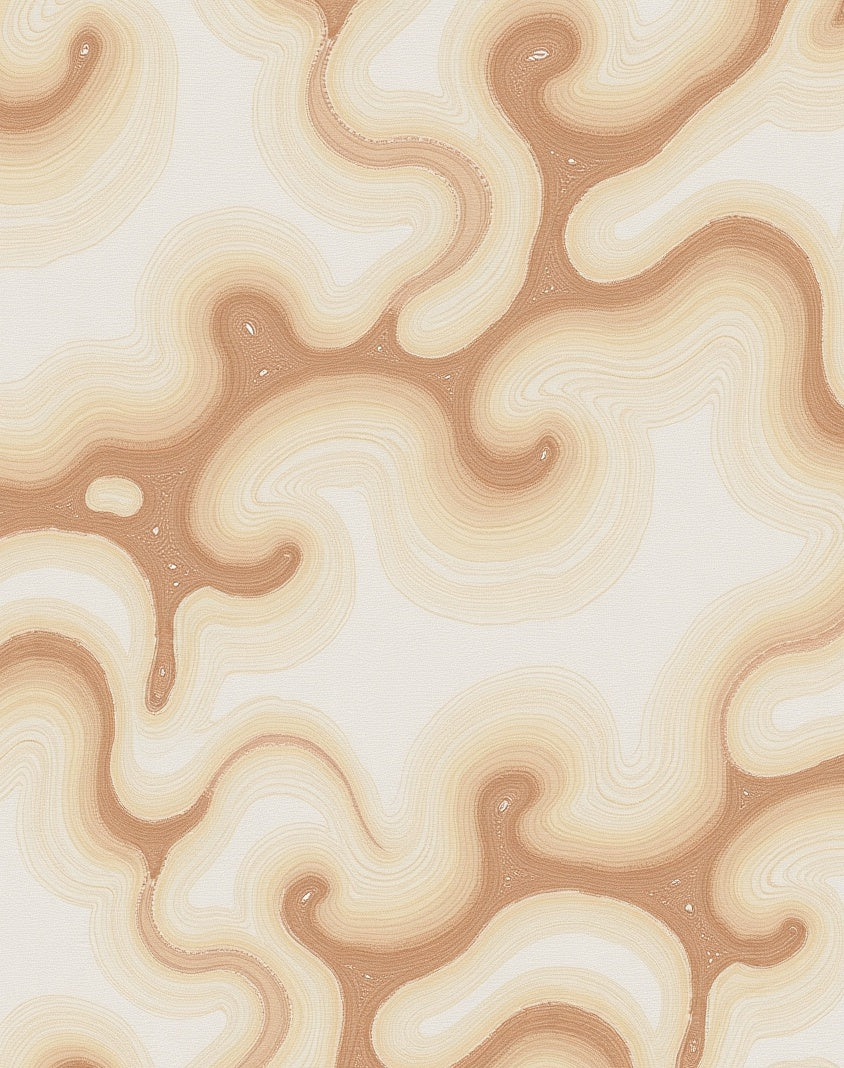 Earthy Toned Swirling Curves Rug