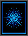 Electric Blue Starburst Frame Rug