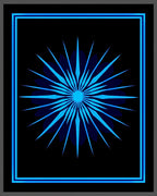 Electric Blue Starburst Frame Rug