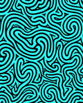 Aqua Black Abstract Swirls Rug