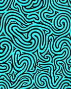 Aqua Black Abstract Swirls Rug