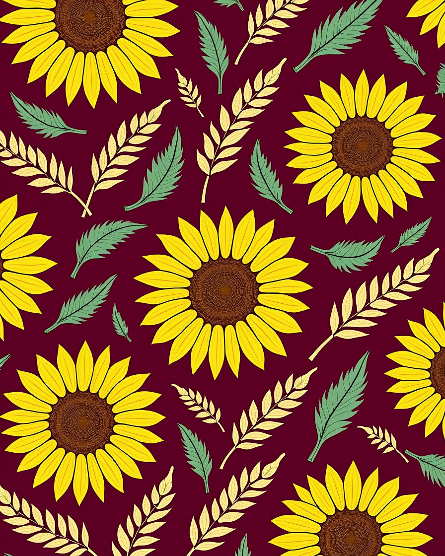 Bright Yellow Sunflower Autumn Foliage Rug