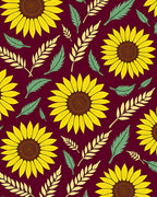 Bright Yellow Sunflower Autumn Foliage Rug