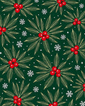 Festive Holly Berry Snowflake Meadow Rug