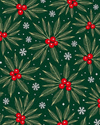 Festive Holly Berry Snowflake Meadow Rug