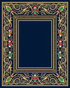 Ornate Navy Blue Soldier Border Rug
