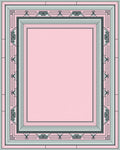 Pale Pink Mint Green Geometric Frame Rug