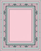 Pale Pink Mint Green Geometric Frame Rug