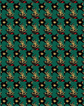 Emerald Green Tropical Floral Arrangement Rug