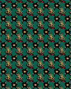 Emerald Green Tropical Floral Arrangement Rug