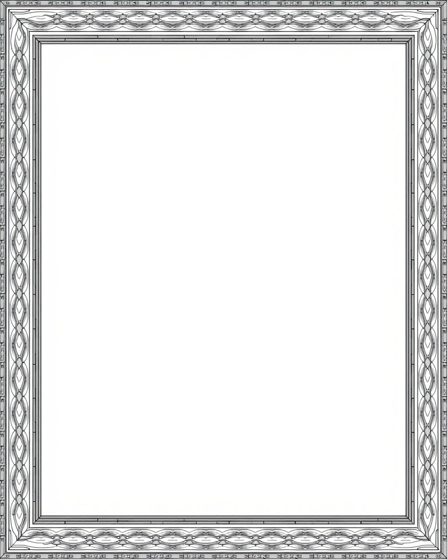 Gray Ornate Chain Link Border Rug