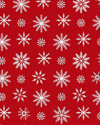 Red White Snowflake Winter Snowscape Rug