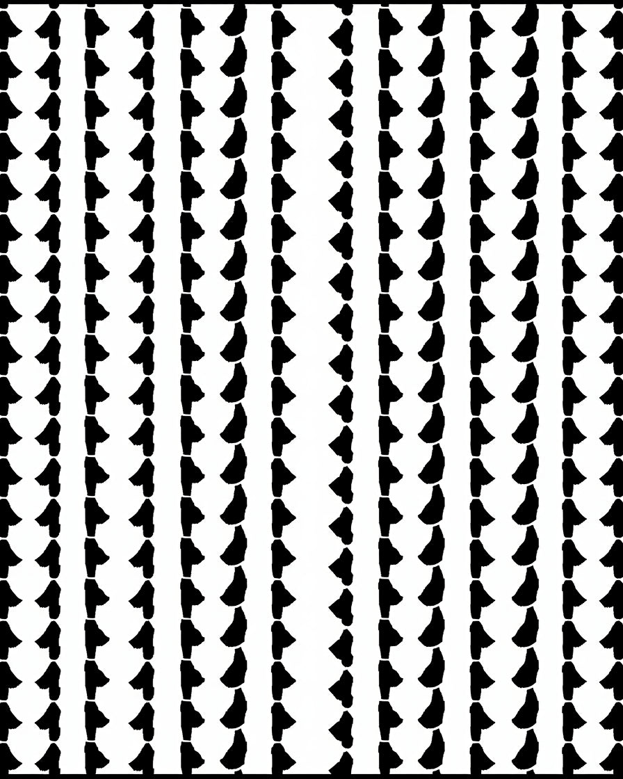 Black White Tall Columnal Shapes Rug