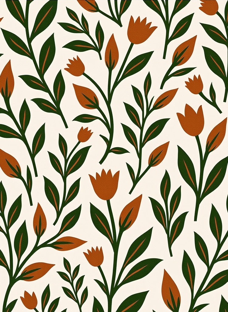 Terracotta Tulip Garden Foliage Rug