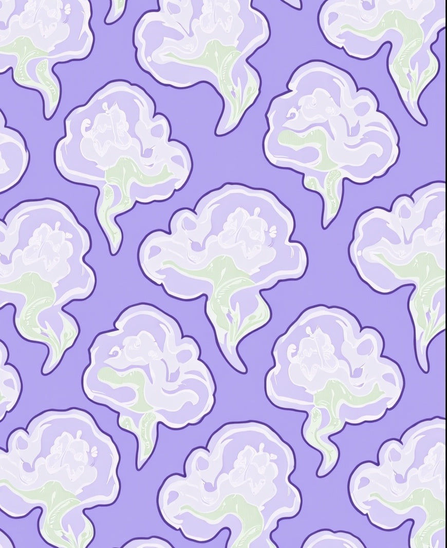 Pastel Purple Cloud Overlapping Swirls Rug