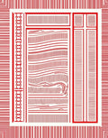 Crimson Textured Lines Composition Rug
