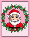 Friendly Santa Claus Holly Wreath Rug