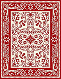 Classic Red Cream Floral Medallion Rug