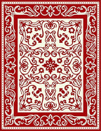 Classic Red Cream Floral Medallion Rug