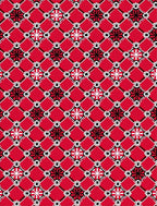 Bold Red White Black Geometric Medallion Rug