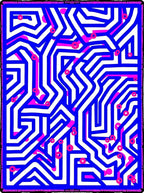 Abstract Blue White Geometric Maze Rug