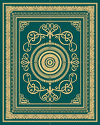 Deep Teal Gold Medallion Panel Rug