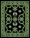 Neon Green Snowflake Border Rug