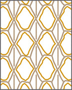 Golden Taupe Intersecting Diamond Grid Rug