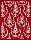 Crimson White Fir Laurel Medallion Rug