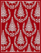 Crimson White Fir Laurel Medallion Rug