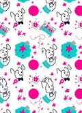 Playful Pink Bunny Starburst Compilation Rug