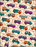 Retro Orange Teal Van Caravan Rug