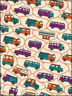 Retro Orange Teal Van Caravan Rug