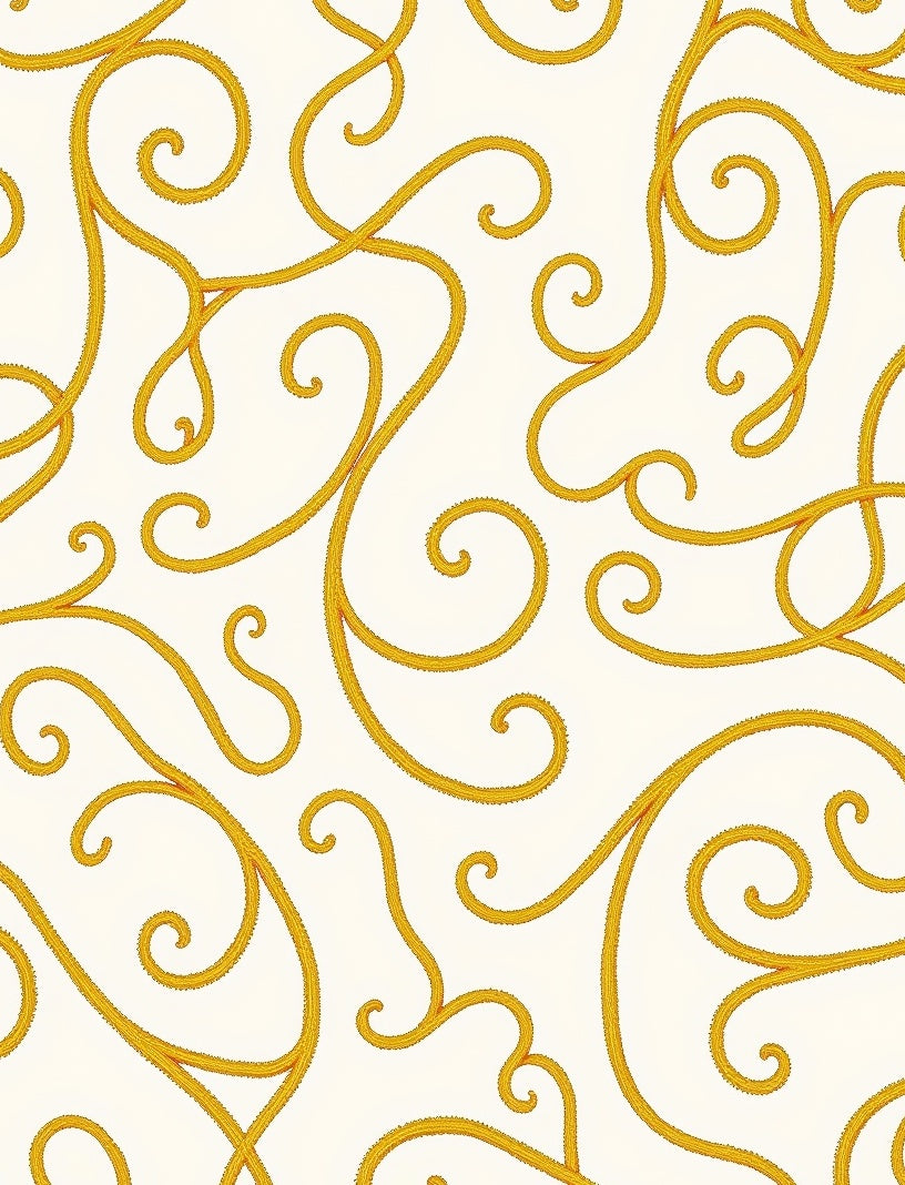 Golden Rope Swirl Abstract Rug