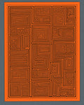 Orange Black Geometric Maze Rug