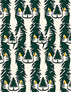Dark Green Forest With Yellow Accent Rug