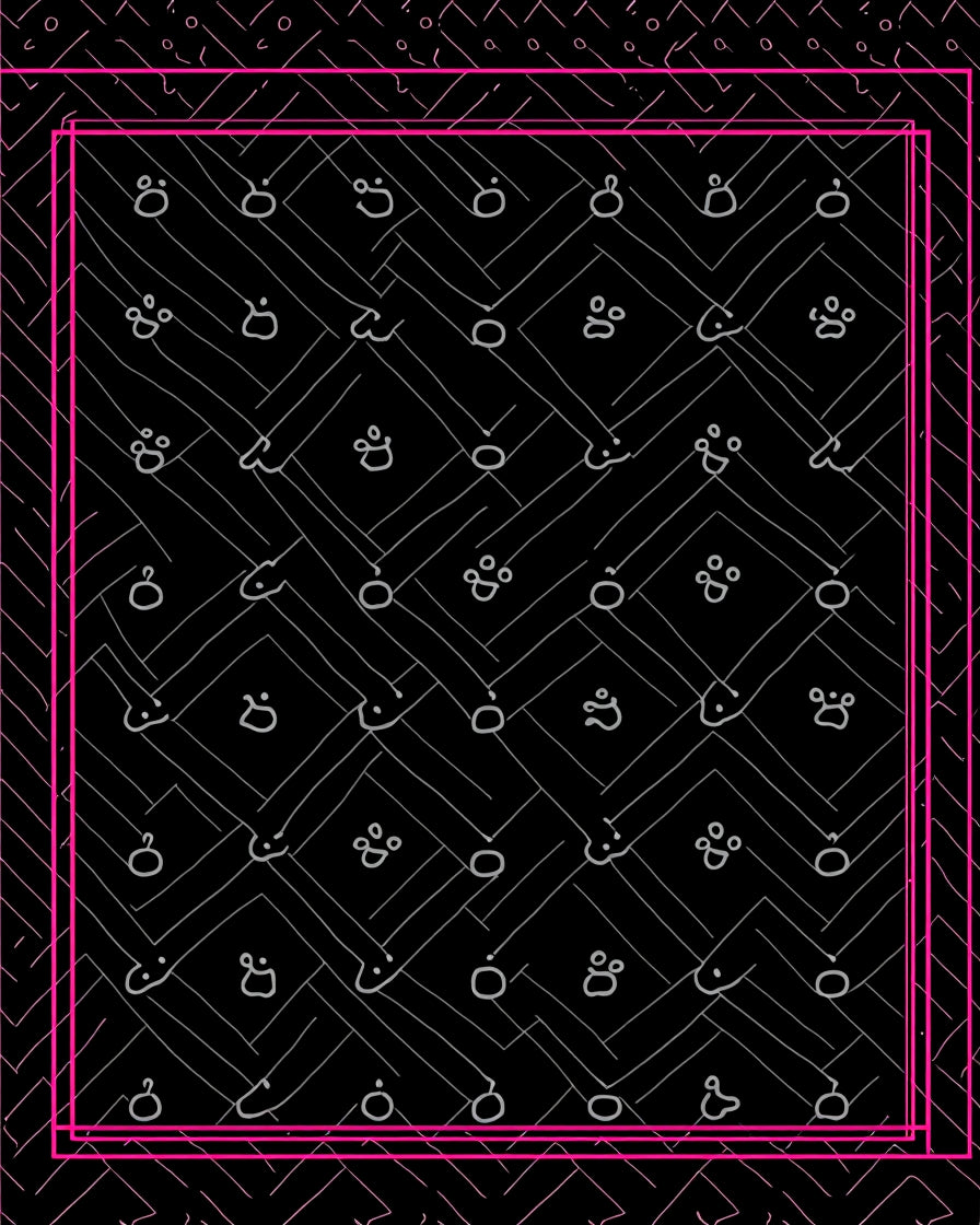 Minimalist Black Gray Abstract Figures Rug