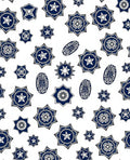 Navy White Starburst Oval Medallions Rug