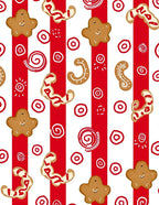 Sweet Gingerbread Christmas Stripes Rug