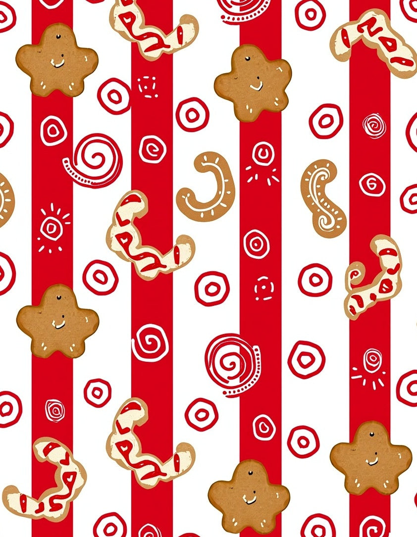Sweet Gingerbread Christmas Stripes Rug