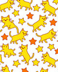 Yellow Cartoon Cats Stars Ragdoll Rug